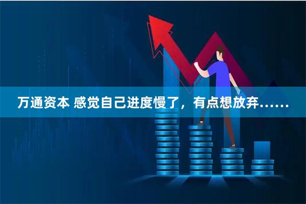 万通资本 感觉自己进度慢了，有点想放弃……