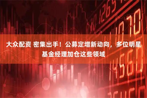 大众配资 密集出手！公募定增新动向，多位明星基金经理加仓这些领域