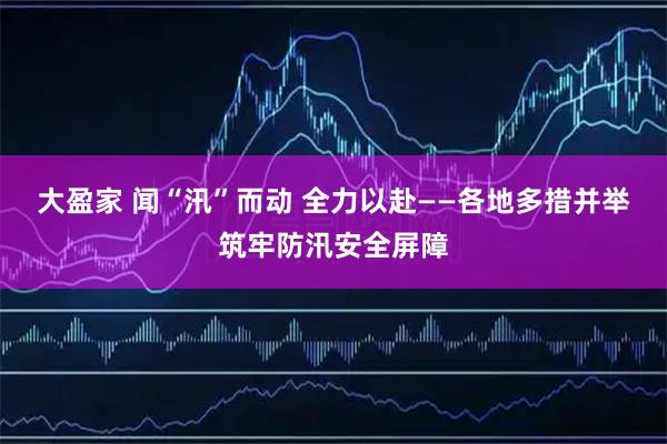 大盈家 闻“汛”而动 全力以赴——各地多措并举筑牢防汛安全屏障